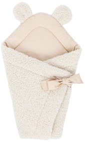 Kremowy rożek niemowlęcy z materiału sherpa 35x65 cm – Meowbaby