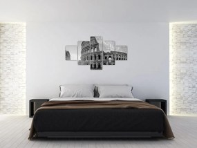 Obraz - Koloseum w Rzymie, czarno-biały (125x70 cm)