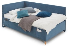 Niebieskie narożne łóżko dziecięce ze schowkiem 90x200 cm Cool – Meise Möbel