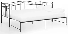 Czarne metalowe łóżko rozkładane 90x200 cm - Delkis