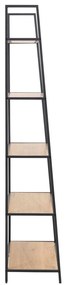 Czarno-naturalny regał w dekorze dębu 77x175 cm Seaford – Actona