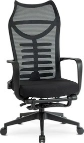 Fotel Biurowy Ergonomiczny Obrotowy z Podnóżkiem ACTON Czarny