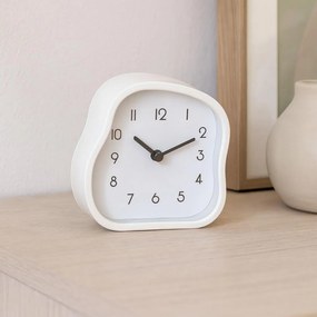 Zegar stołowy AMORPH o organicznym kształcie z przeszklonym frontem, 12 cm