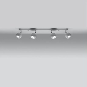 Plafony nowoczesny Rayis, stal - 4 źródło światła 3000K - L.80 x H.16 cm - biały