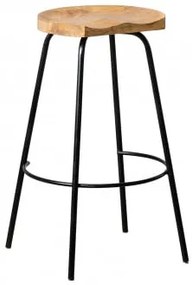 Wysoki Stołek 75 Cm Z Drewna Darcko Czarna - Sklum