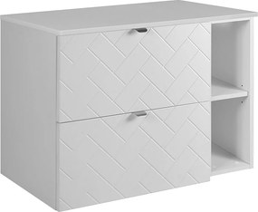 Meble łazienkowe, Biały Mat, 80 x 57 x 46 cm, uchwyty srebrne