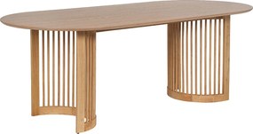 Stół jadalniany dla 8 osób z fornirem dębowym i drewnem kauczukowym - Naturalny - NELIRAM