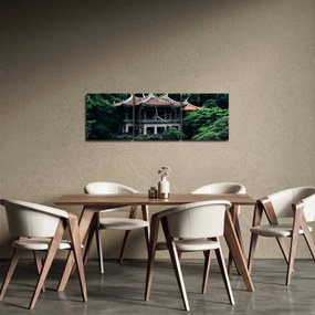 Obraz z japońskiego ogrodu narodowego (z zegarem) (90x30 cm)