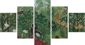 Obraz - Henri Rousseau, Tropical Forest with Monkeys, reprodukcje (125x70 cm)