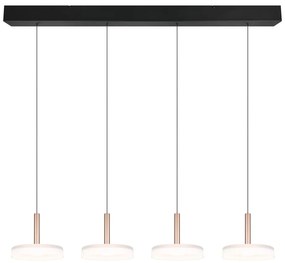 Lampa wisząca LED w czarno-biało-złotym kolorze ze ściemniaczem i szklanym kloszem Celeste – Trio