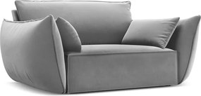 Jasnoszary aksamitny fotel Vanda – Mazzini Sofas