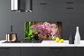 Panel Kuchenny Egzotyczny Duet: Kwiaty I Bambus