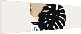 Obraz - Abstrakcja z tropikalnymi liśćmi N⁰2 (170x50 cm)