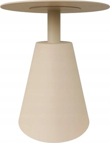 Stolik ogrodowy aluminiowy beżowy okrągły 40x40x50 cm lekki odporny taras