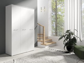 Szafa Otwierana Trzydrzwiowa 120cm x 200cm BIAŁA | Półki + Wieszak