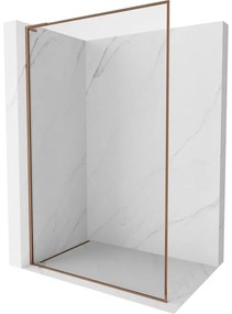 Mexen Kioto-F L ścianka prysznicowa Walk-in z ramką 75 x 202 cm, transparent 8 mm, różowe złoto - 800-075-174-60-00
