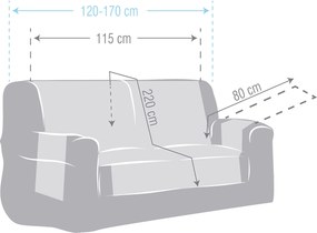 Pokrowiec na sofę dwuosobową Universal grey