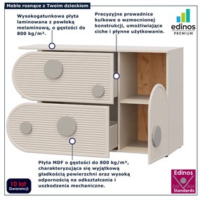 Kaszmirowa komoda do pokoju dziecięcego z 2 szufladami D6-E35