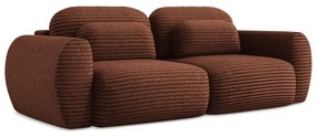 Sztruksowa rozkładana sofa w kolorze terakoty ze schowkiem266 cm Kini – Makamii