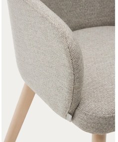 Beżowy tapicerowany fotel jadalniany z podłokietnikami Nelida – Kave Home