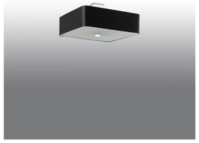 Czarna lampa sufitowa z tekstylno-szklanym kloszem 45x45 cm Kortez – Nice Lamps