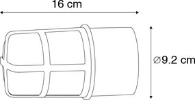 Lampa sufitowa i ścienna czarna z przezroczystym kloszem IP54 - Kiki