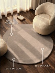 Beżowy okrągły dywan z mieszanki wełny tkany ręcznie ø 160 cm Kari Organic – Villeroy&amp;Boch