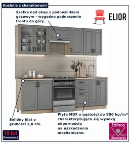 Nowoczesny komplet mebli kuchennych popiel + dąb sonoma B1-L92