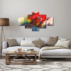 Obraz czerwonych papug Ara (125x70 cm)