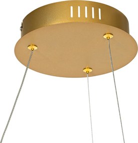 Designerska lampa wisząca złota 72 cm z wbudowanym LED 3-stopniowo ściemnialna - Rowan