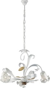 Kosz na żyrandol z żelaza lakierowanego na biało w stylu shabby shabby 3 lampy 104 Ø59 BL274-3-BCO