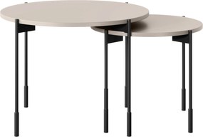 Stolik kawowy Sonatia 45 cm okrągły na metalowych nogach - kaszmir