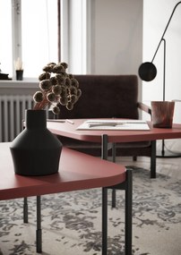 Stolik kawowy Sonatia 60 cm prostokątny na metalowych nogach - burgund