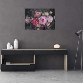 Obraz na szkle - Kwiaty ogrodowe (70x50 cm)