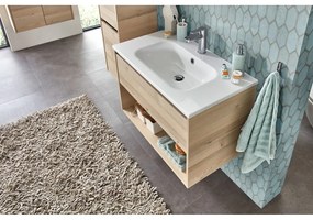 Wisząca szafka bez umywalki w dekorze sosny w naturalnym kolorze 51x80 cm Quickset 393 – Pelipal