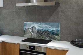 Panel szklany do Kuchni Surowe Skalne Szczyty