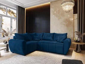 Masseno Narożnik MADISON z funkcją spania i pojemnikiem na pościel Narozniki L, Rozkładana sofa - Niebieski, KRONOS 09