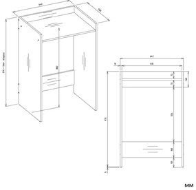 Kaszmirowa szafka do zabudowy pralki  C0-N47
