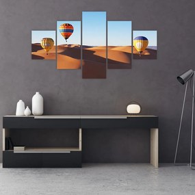 Obraz - latające balony na pustyni (125x70 cm)