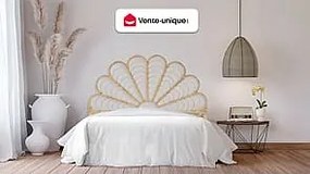 Zagłówek łóżka 160 cm - Rattan - Naturalny - FLOSIA