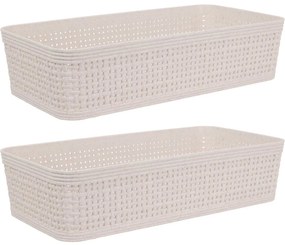 Plastikowe koszyki do organizacji, 25 x 13,5 x 6 cm, 2 szt.