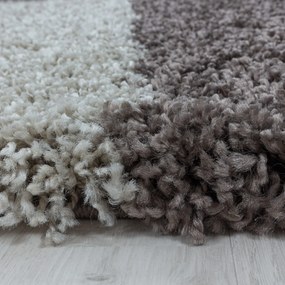 Dywan shaggy Tango trójkąty brązowo-szary 120 cm x 170 cm