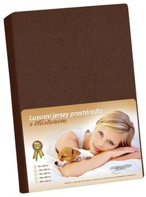 Jersey prześcieradło z elastanem brązowy, 90 x 200 cm