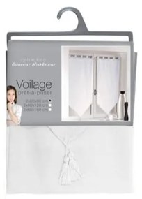 Białe firanki z woalu zestaw 2 szt. 60x90 cm Voiline – douceur d'intérieur