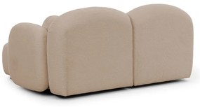 Jasnobrązowy narożnik z materiału bouclé (prawostronny/z szezlongiem) Orbit – Ropez