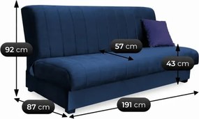 Wersalka z Funkcją Spania SIGMA Rozkładana Dwuosobowa Granatowa Nowoczesna do Salonu