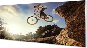 Szklany Panel Rower w Górach pod Chmurami