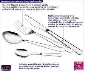 Komplet 66 sztuk sztućców ze stali nierdzewnej Igi 4X