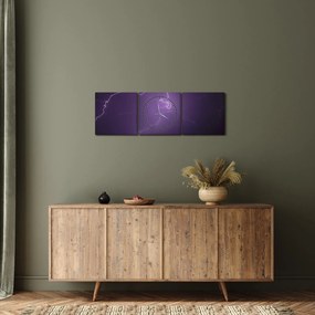 Obraz błyskawicy na niebie (z zegarem) (90x30 cm)