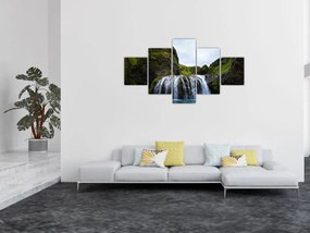 Obraz klifu z wodospadem (125x70 cm)
